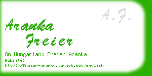 aranka freier business card